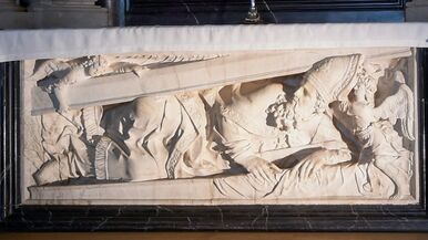 Weihbischof Prof. Dr. Karlheinz Diez gratuliert dem neuen Bischof von Plymouth, Nicholas Hudson, und verweist auf die historische Verbindung über den heiligen Bonifatius. 